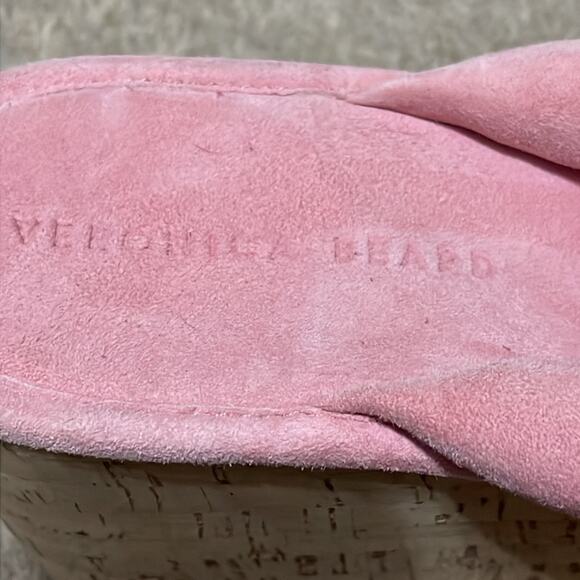Veronica Beard Thong Platform Wedge Pink Suede 8.5 - Picture 3 of 10